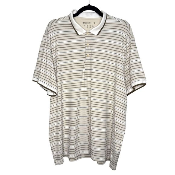 Abercrombie & Fitch Soft A&F Air Knit Polo Shirt Stripe Lightweight Golf - Picture 1 of 5